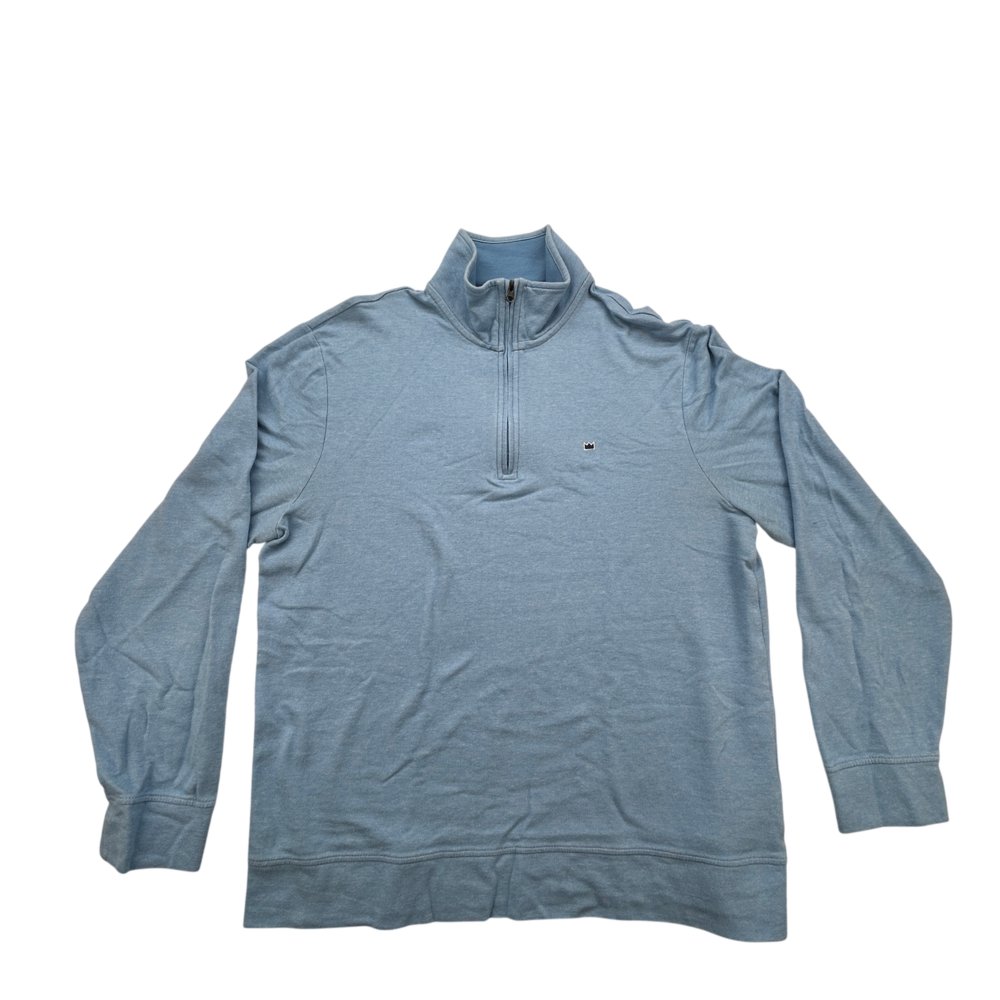 Crown & Ivy Pullover Mens Large Quarter Zip Sweatshirt Pullover Blue Cotton